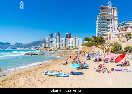 Playa del Cantal Roig, Calp, Comunidad Valenciana, distretto di Alicante, Costa Blanca, Spagna Foto Stock