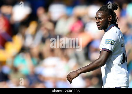 Birkenhead, Regno Unito. 10 agosto 2024. Omari Patrick di Tranmere Rovers guarda. EFL Skybet Football League Two Match, Tranmere Rovers contro Notts County a Prenton Park, Birkenhead, Wirral, sabato 10 agosto 2024. Questa immagine può essere utilizzata solo per scopi editoriali. Solo per uso editoriale, .pic di Chris Stading/ credito: Andrew Orchard fotografia sportiva/Alamy Live News Foto Stock