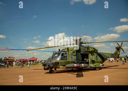 Elicottero da battaglia NH90 dell'esercito tedesco presso il Royal International Air Tattoo in esposizione statica Foto Stock