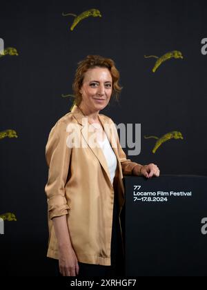 Locarno / Svizzera, 10 agosto 2024. L'attrice Maren Eggert ha visto alla photocall Locarno Film Festival. Crediti: Walter Gilgen crediti: Walter Gilgen/Alamy Live News Foto Stock