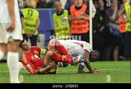 Álvaro Morata (Atlético de Madrid) in azione durante la semifinale UEFA 2024 EURO tra Spagna e Francia, Stadio Monaco Allianz, 9 luglio 2024 con: Álvaro Morata (Atlético de Madrid) dove: Monaco, Germania quando: 09 lug 2024 credito: Anthony Stanley/WENN Foto Stock