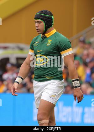 Brisbane, Australia. 10 agosto 2024. Brisbane, 10 agosto 2024: Cheslin Kolbe (14 Sud Africa) durante la partita tra Wallabies e Springboks nel campionato di rugby al Suncorp Stadium Matthew Starling (Promediapix/SPP) credito: SPP Sport Press Photo. /Alamy Live News Foto Stock