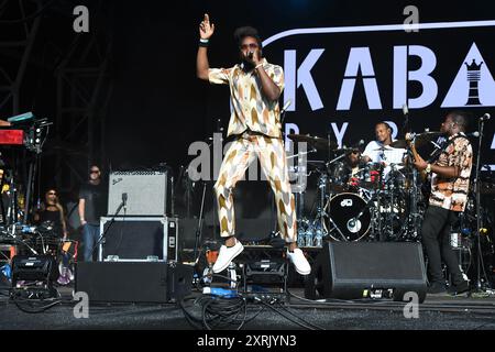 Londra, Regno Unito. 10 agosto 2024. LONDRA, INGHILTERRA - 10 AGOSTO: Kabaka Pyramid si esibisce al South Facing Festival, Crystal Palace Bowl il 10 agosto 2024 a Crystal Palace, Inghilterra. CAP/Mar © Mar/Capital Pictures credito: Capital Pictures/Alamy Live News Foto Stock