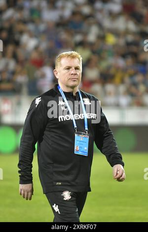 NEIL LENNON DURANTE GLORIA BUZAU - FC RAPID 1923 BUCURESTI, SUPERLIGA SUPERBET (10.08.2024), CRISTIAN STAVRI Foto Stock