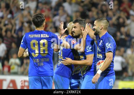 PARTITA DI CALCIO GLORIA BUZAU - FC RAPID 1923 BUCURESTI, SUPERLIGA SUPERBET (10.08.2024), CRISTIAN STAVRI Foto Stock