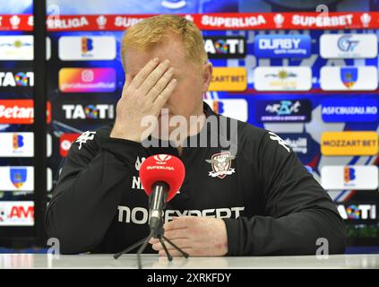 NEIL LENNON DURANTE GLORIA BUZAU - FC RAPID 1923 BUCURESTI, SUPERLIGA SUPERBET (10.08.2024), CRISTIAN STAVRI Foto Stock