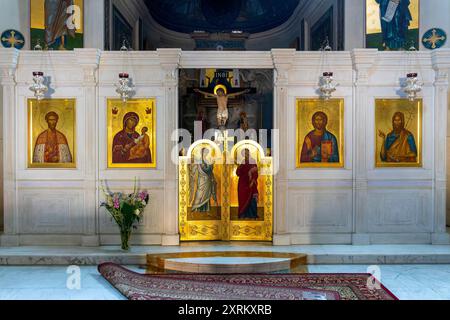 Iconostasi della Chiesa di San Teodoro, Roma, Italia Foto Stock