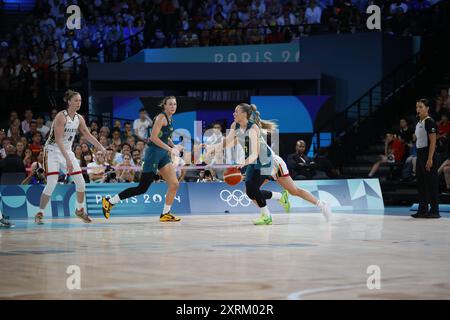 07 MADGEN Tess OF Australia Basketball Women&#39;s Bronze Medal Game durante i Giochi Olimpici di Parigi 2024 l'11 agosto 2024 a Bercy a Parigi, Francia Foto Stock