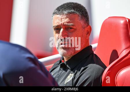 Liverpool, Regno Unito. 11 agosto 2024. García Pimienta allenatore del Siviglia in vista della partita amichevole pre-stagionale Liverpool vs Sevilla ad Anfield, Liverpool, Regno Unito, 11 agosto 2024 (foto di Cody Froggatt/News Images) a Liverpool, Regno Unito, l'11/8/2024. (Foto di Cody Froggatt/News Images/Sipa USA) credito: SIPA USA/Alamy Live News Foto Stock