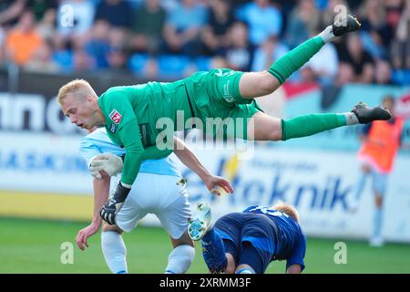 Haderslev, Danimarca. 11 agosto 2024. Superliga match tra Soenderjyske Football e FC Copenhagen al Sydbank Park di Haderslev domenica 11 agosto 2024. (Foto: Claus Fisker/Scanpix 2024) credito: Ritzau/Alamy Live News Foto Stock