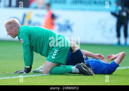 Haderslev, Danimarca. 11 agosto 2024. Superliga match tra Soenderjyske Football e FC Copenhagen al Sydbank Park di Haderslev domenica 11 agosto 2024. (Foto: Claus Fisker/Scanpix 2024) credito: Ritzau/Alamy Live News Foto Stock