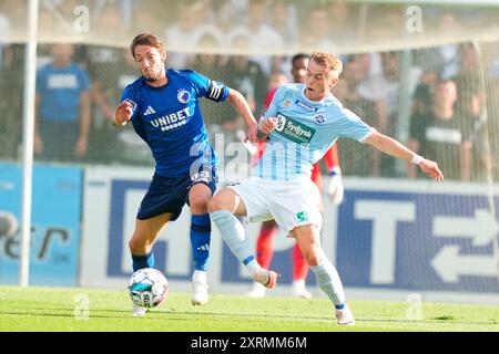 Haderslev, Danimarca. 11 agosto 2024. Superliga match tra Soenderjyske Football e FC Copenhagen al Sydbank Park di Haderslev domenica 11 agosto 2024. (Foto: Claus Fisker/Scanpix 2024) credito: Ritzau/Alamy Live News Foto Stock