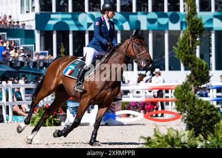 Versailles, Francia. 11 agosto 2024. Marie Oteiza (fra), Pentathlon moderno, individuale femminile durante i Giochi Olimpici di Parigi 2024 l'11 agosto 2024 all'Château de Versailles di Versailles, Francia - foto Baptiste Autissier/Panoramic/DPPI Media Credit: DPPI Media/Alamy Live News Foto Stock