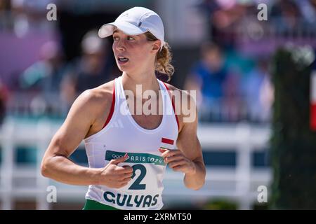 Michelle Gulyas (HUN), Pentathlon moderno, Women&#39;S Individual durante i Giochi Olimpici di Parigi 2024 l'11 agosto 2024 al Chateau de Versailles di Versailles, Francia Foto Stock