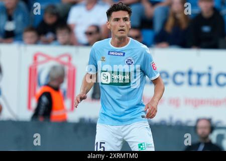 Haderslev, Danimarca. 11 agosto 2024. Superliga match tra Soenderjyske Football e FC Copenhagen al Sydbank Park di Haderslev domenica 11 agosto 2024. (Foto: Claus Fisker/Scanpix 2024) credito: Ritzau/Alamy Live News Foto Stock