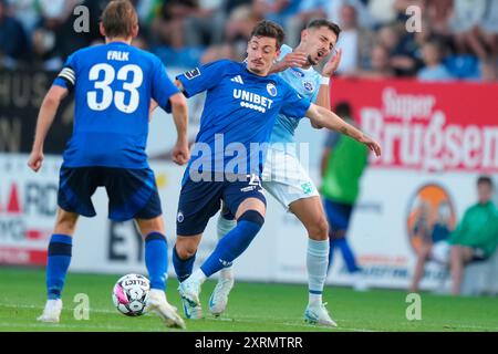 Haderslev, Danimarca. 11 agosto 2024. Superliga match tra Soenderjyske Football e FC Copenhagen al Sydbank Park di Haderslev domenica 11 agosto 2024. (Foto: Claus Fisker/Scanpix 2024) credito: Ritzau/Alamy Live News Foto Stock