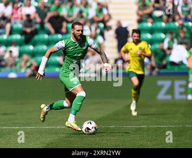 Easter Road Stadium.Edinburgh.Scotland.UK.11 agosto 24 Scottish Premiership Match Hibernian vs Celtic Martin Boyle of Hibernian Credit: eric mccowat/Alamy Live News Foto Stock