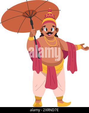 re mahabali per celebrare l'onam Illustrazione Vettoriale