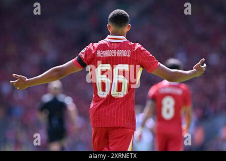 Liverpool, Regno Unito. 11 agosto 2024. Trent Alexander-Arnold del Liverpool reagisce durante l'amichevole pre-stagione Liverpool vs Sevilla ad Anfield, Liverpool, Regno Unito, 11 agosto 2024 (foto di Cody Froggatt/News Images) a Liverpool, Regno Unito, l'11/8/2024. (Foto di Cody Froggatt/News Images/Sipa USA) credito: SIPA USA/Alamy Live News Foto Stock