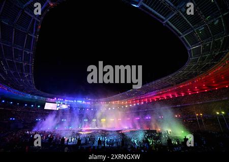 Parigi, Francia. 11 agosto 2024. La cerimonia di chiusura dei Giochi Olimpici di Parigi 2024 si tiene domenica 11 agosto 2024 a Parigi, in Francia. I Giochi della XXXIII Olimpiade si svolgono a Parigi dal 26 luglio all'11 agosto. La delegazione belga conta 165 atleti in 21 sport. BELGA PHOTO JASPER JACOBS credito: Belga News Agency/Alamy Live News Foto Stock