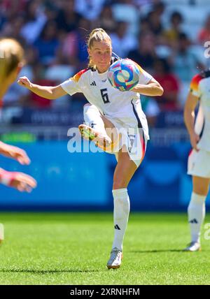 Janina Minge, DFB Frauen 6 alla medaglia di bronzo olimpica femminile GERMANIA - SPAGNA 1-0 allo Stade de Lyon di Lione il 9 agosto 2024 a Lione, Francia. Stagione 2024/2025 fotografo: Peter Schatz Foto Stock