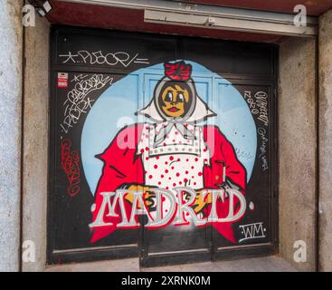 Street art, centro di Madrid, Spagna Foto Stock