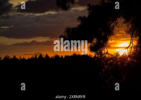 Splendido tramonto in polonia Foto Stock