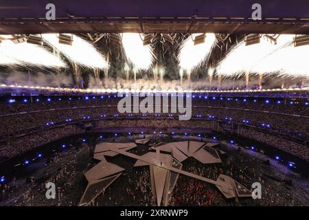 Parigi, Francia. 11 agosto 2024. La cerimonia di chiusura dei Giochi Olimpici di Parigi 2024 si tiene a Parigi, Francia, l'11 agosto 2024. Crediti: Xia Yifang/Xinhua/Alamy Live News Foto Stock