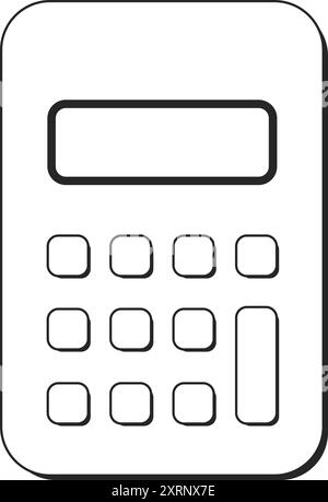Semplice icona della calcolatrice grafica a linee Illustrazione Vettoriale
