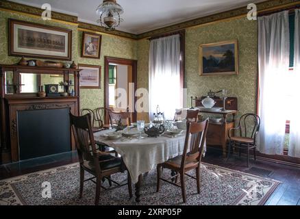 La sala da pranzo nella casa Cedar Hill di Frederick Douglass a Washington DC Foto Stock