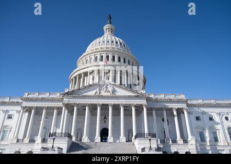 Vista frontale del Campidoglio degli Stati Uniti a Washington DC Foto Stock
