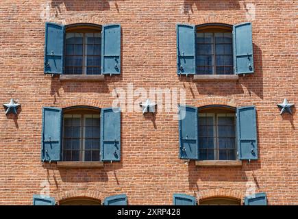 79 Laight Street, Tribeca North Historic District, è il magazzino dello United States Sugar Building del 1853, convertito in appartamenti. Foto Stock