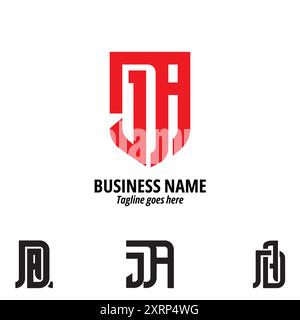 Logo monogramma JDA, audace e versatile. Questo set di logo è ideale per i marchi sportivi, aziendali e industriali che cercano una forte identità visiva. Foto Stock