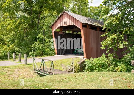 Simpson Creek Covered Bridge di Bridgeport, West Virginia Foto Stock