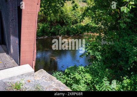 Simpson Creek Covered Bridge di Bridgeport, West Virginia Foto Stock