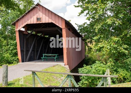 Simpson Creek Covered Bridge di Bridgeport, West Virginia Foto Stock