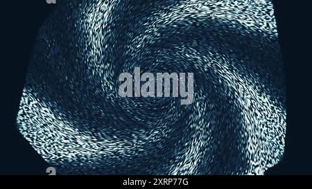 Design astratto e vorticoso rumore statico blu monocromatico texture intricate illustrazione artistica ipnotica in stile moderno sfondo astratto. Foto Stock