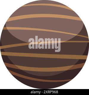 Le caramelle rotonde al cioccolato con vortici decorativi ti faranno venire l'acquolina in bocca Illustrazione Vettoriale