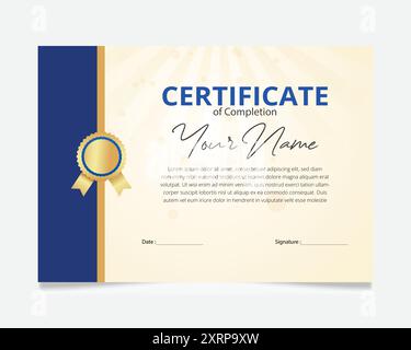 Certificato di premio moderno con nastro Illustrazione Vettoriale