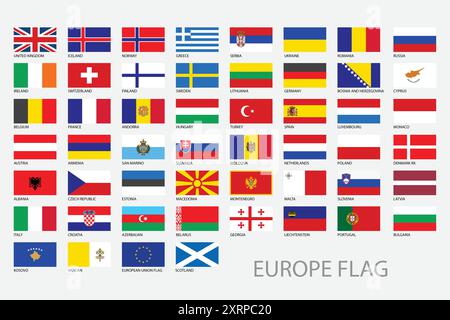 Bandiere dell'Unione europea. Illustrazione vettoriale. Set di flag. Illustrazione Vettoriale