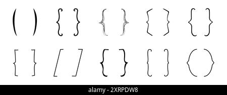 Le parentesi citano lo schizzo del riquadro, tra parentesi testo bordo parentesi. Punteggiatura font, decorazione doodle. Illustrazione vettoriale Illustrazione Vettoriale