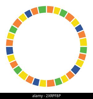 Telaio circolare multicolore a forma quadrata Illustrazione Vettoriale