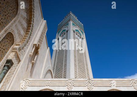 Moschea di Hassan II, la seconda moschea funzionante più grande dell'AfricaCa Foto Stock