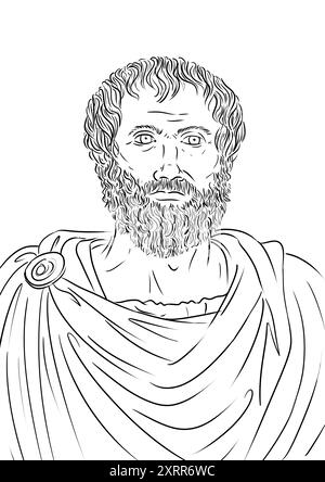 Ritratto di Aristotele, famoso filosofo greco Foto Stock