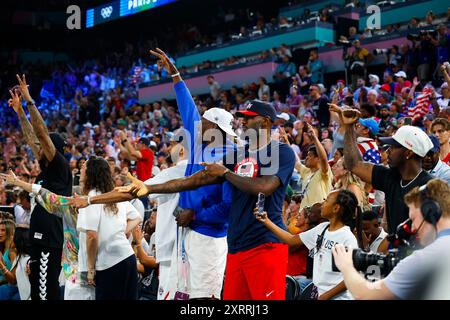 LEBRON James Basketball Women's Gold Medal Game durante i Giochi Olimpici di Parigi 2024 l'11 agosto 2024 a Bercy a Parigi, Francia - foto Gregory Lenormand/DPPI Media/Panoramic Credit: DPPI Media/Alamy Live News Foto Stock