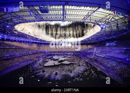 Parigi, Francia, 11 agosto 2024, cerimonia di chiusura durante i Giochi Olimpici di Parigi 2024 l'11 agosto 2024 allo Stade de France di Saint-Denis vicino Parigi, Francia Foto Stock