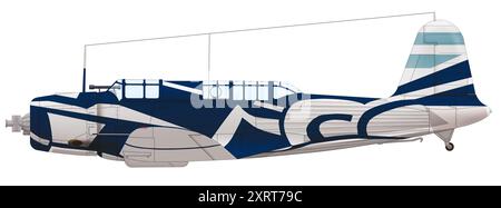 Vought SB2U-1 (BuNo. 0738) del VB-2, camuffamento sperimentale di McClelland Barclay, agosto 1940 Foto Stock