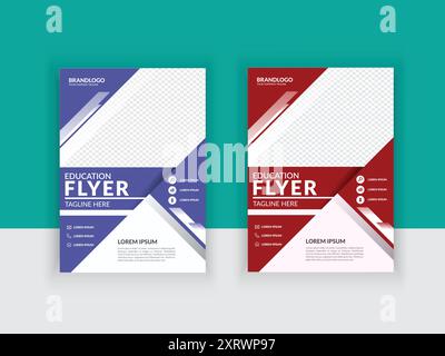 Immobili vendita di immobili Casa Flyer Design per attività immobiliari. Layout del volantino per la vendita di abitazioni, modello di progettazione del volantino per la vendita di case pronto per la stampa Illustrazione Vettoriale