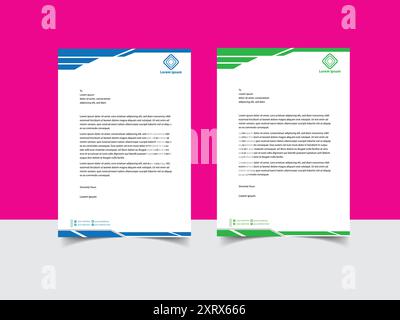 Modello aziendale con design moderno per la carta intestata di colore blu. modello creativo di design moderno della carta intestata Illustrazione Vettoriale