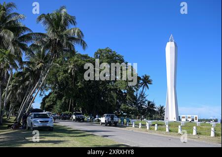 PAPUA NUOVA GUINEA, Madang, faro di Kalibobo, Coastwatchers Memorial costruito nel 1959 come memoriale per i soldati australiani che hanno perso la vita durante la seconda guerra mondiale / PAPUA NEUGUINEA, Madang, Kalibobo Leuchtturm, Coastwatchers Memorial, 1959 gebaut Foto Stock